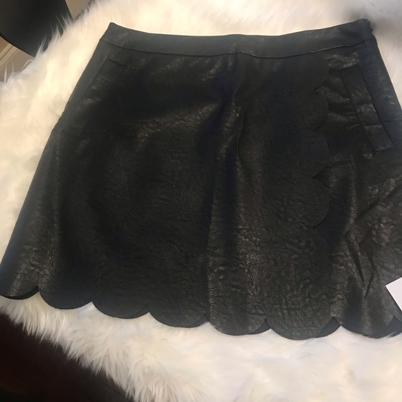 Mod on Trend Dresses & Skirts - Faux black leather lined mini skirt